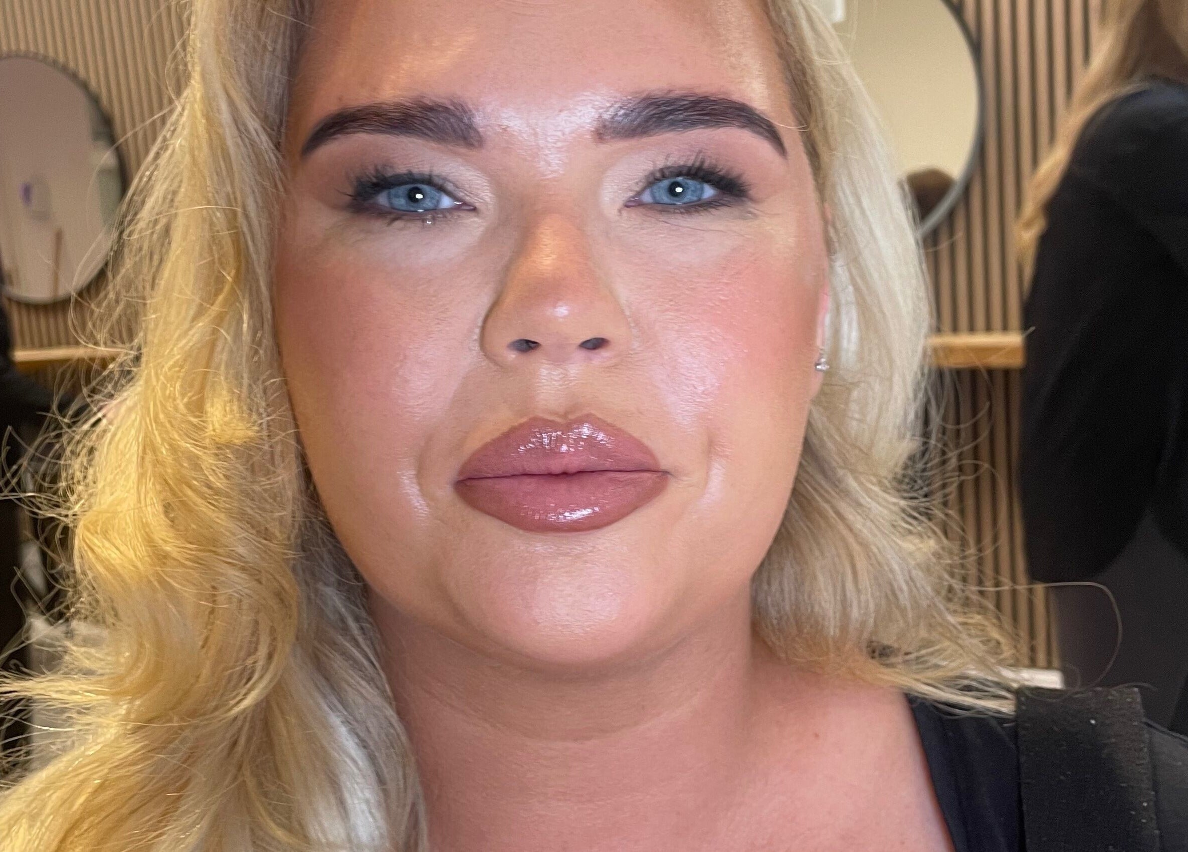 Glamorous makeup at Lily Fitz MUA, Longford, County Longford, IE. Blonde woman with flawless cosmetic look.