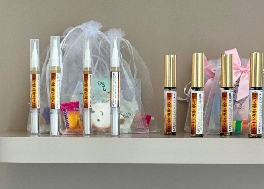 Beauty elixirs and gift bags on display at La Maison de Beauté - St Leonards, New South Wales, AU.