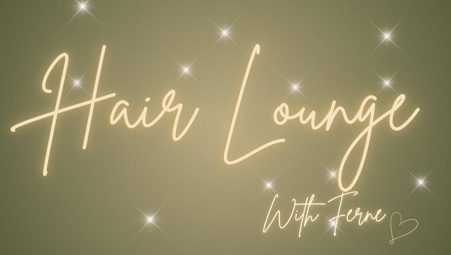 Elegant neon sign of Hair Lounge With Ferne, Ash, England, GB, glowing softly.
