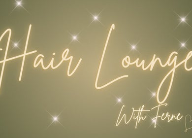 Elegant neon sign of Hair Lounge With Ferne, Ash, England, GB, glowing softly.