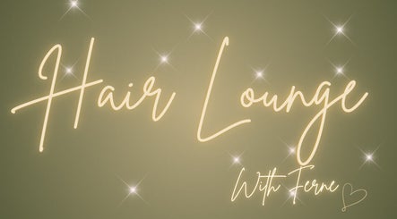 Elegant neon sign of Hair Lounge With Ferne, Ash, England, GB, glowing softly.
