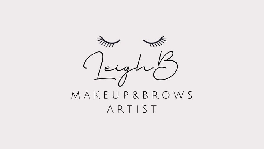 Leigh B Makeup & Brows Artist logo with elegant lashes in Drogheda, County Louth, IE.