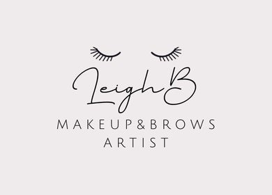 Leigh B Makeup & Brows Artist logo with elegant lashes in Drogheda, County Louth, IE.