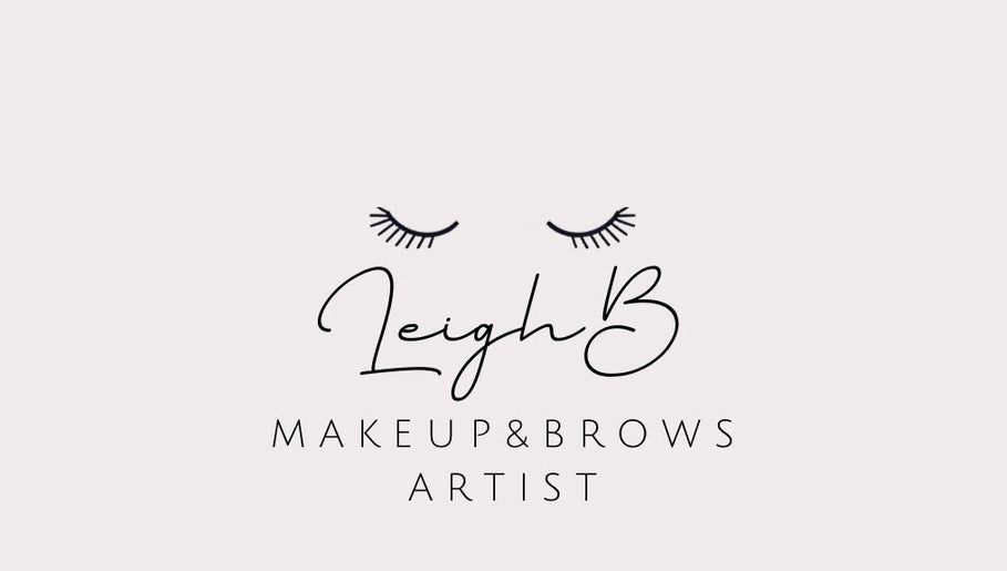 Leigh B Makeup & Brows Artist logo with lashes graphic. Located in Drogheda, County Louth, IE.