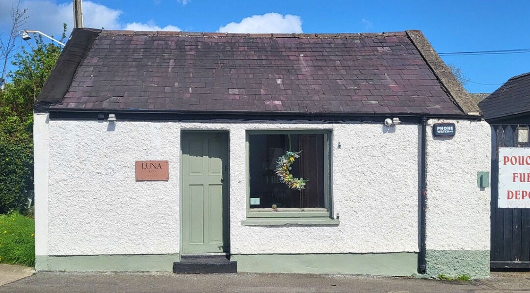 Front view of Luna & Co. in Celbridge, County Kildare, IE, featuring a quaint white exterior.