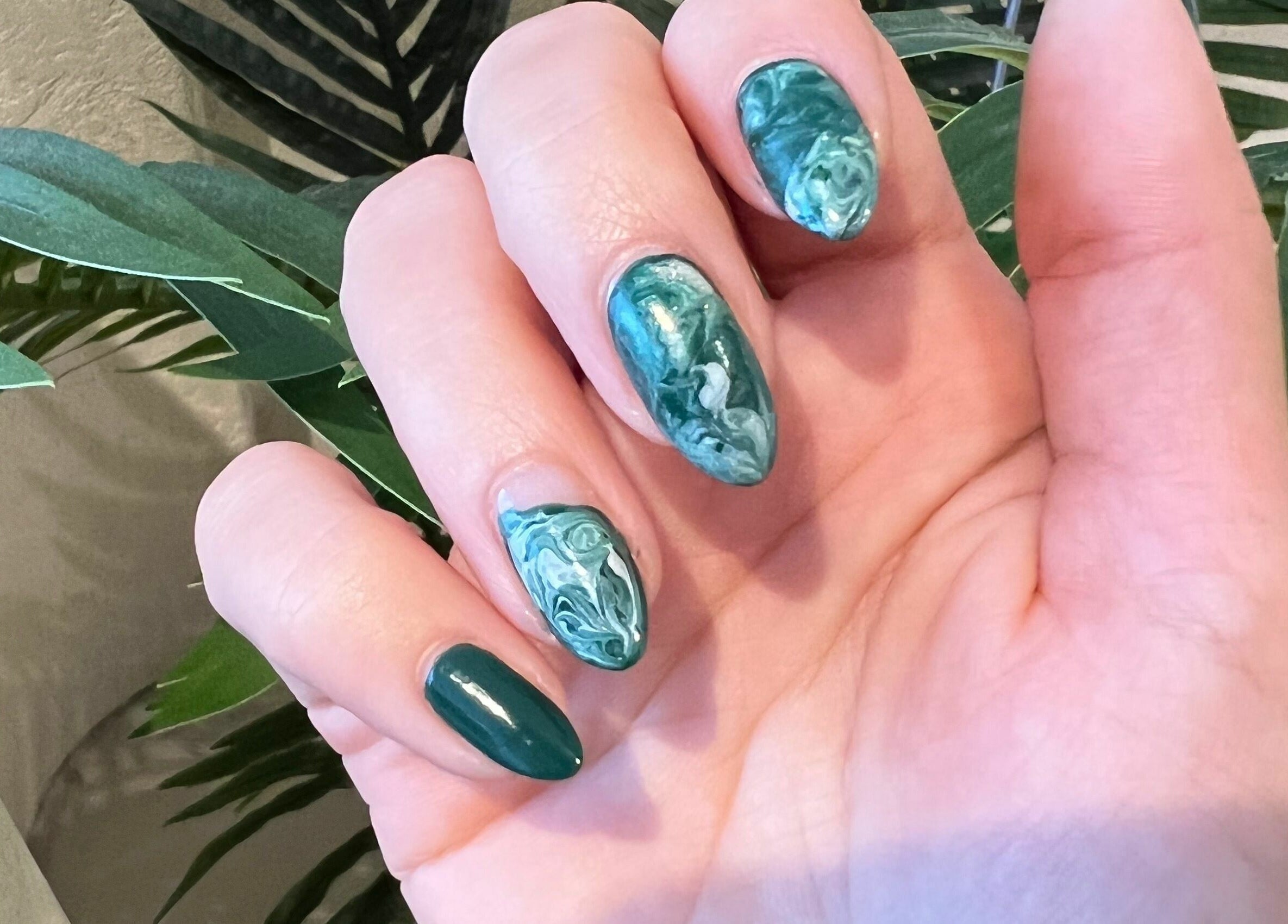 Detailed marble nail art at Neat Nails - صالون الأظافر المرتبة, Riyadh, Riyadh Province, SA.