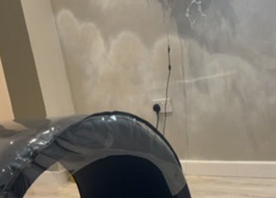 Elegant lash treatment area at lashesbydc in Leeds, England, GB, featuring a serene cloud mural.