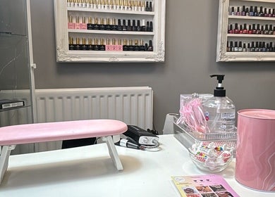 Nail bar setup at Tilly Rose Nails at The Beauty Lounge, Newcastle-under-lyme, England, GB.