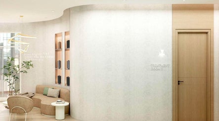 Modern lounge area at DC Body Publika KL in Kuala Lumpur, offering a serene waiting experience.