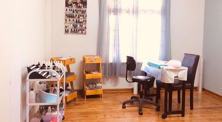 Nail care setup at Beauty by Charisse, Pietermaritzburg, Kwazulu-natal, ZA, showcasing tools and seating.