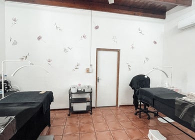 Peaceful treatment room at Winelands Body Aesthetics, Wellington, Western Cape, ZA with calming decor.