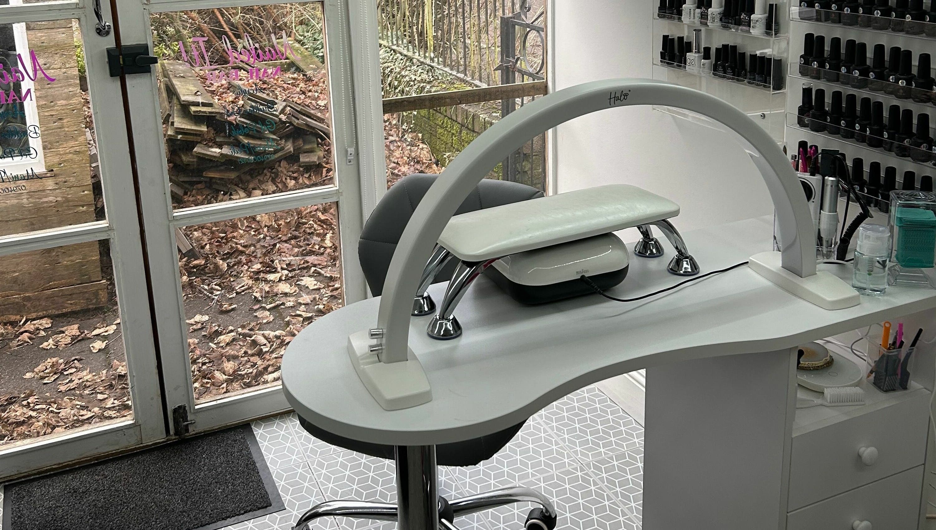 Cozy nail station at Nailed it! in Sauchie, Scotland, GB with modern tools and serene ambiance.