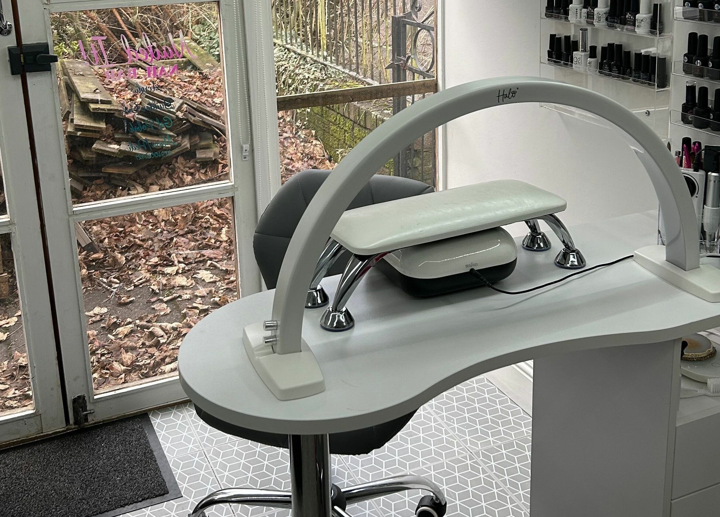 Cozy nail station at Nailed it! in Sauchie, Scotland, GB with modern tools and serene ambiance.