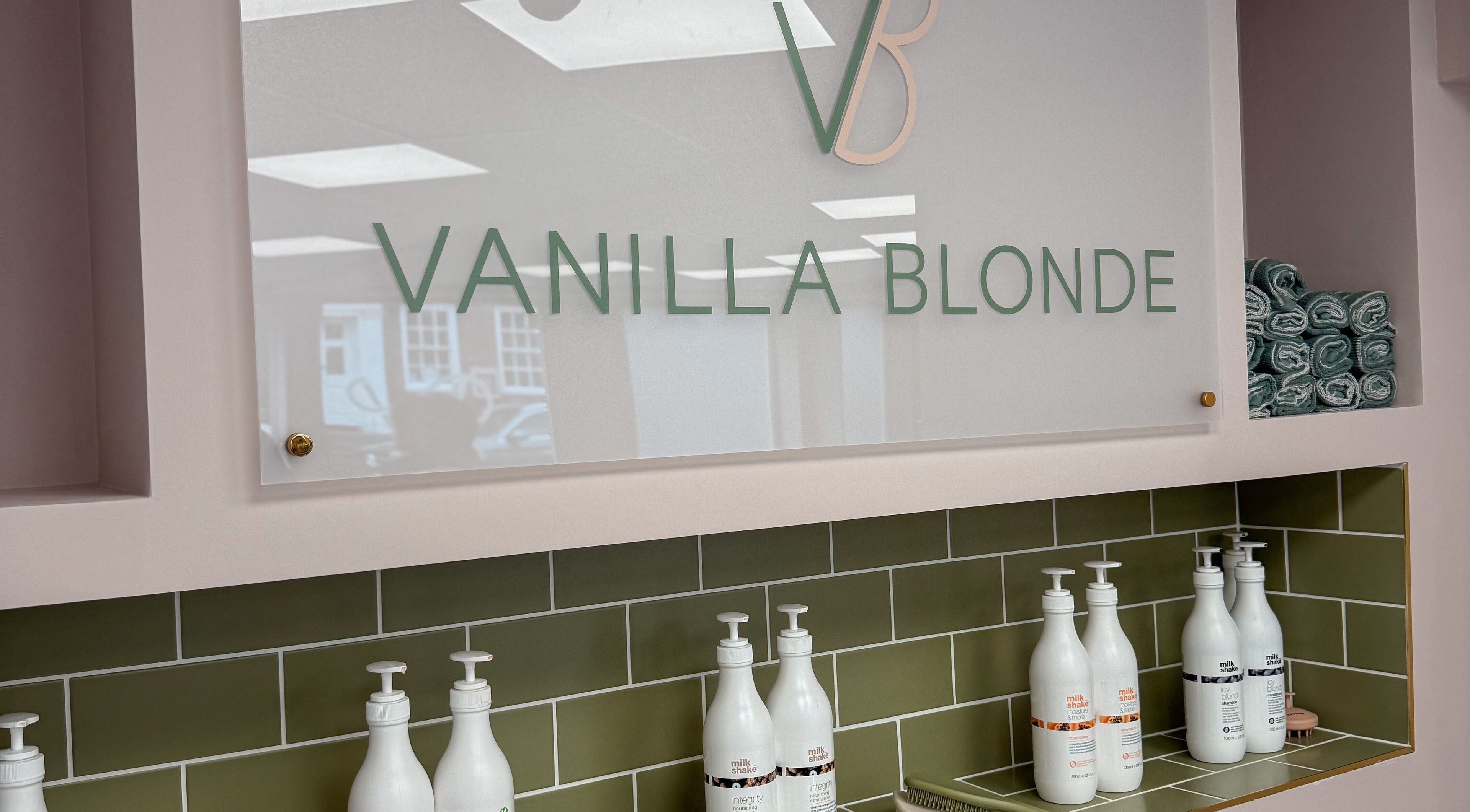 Chic interior at Vanilla Blonde, Witham, England, GB featuring branded products and decor.