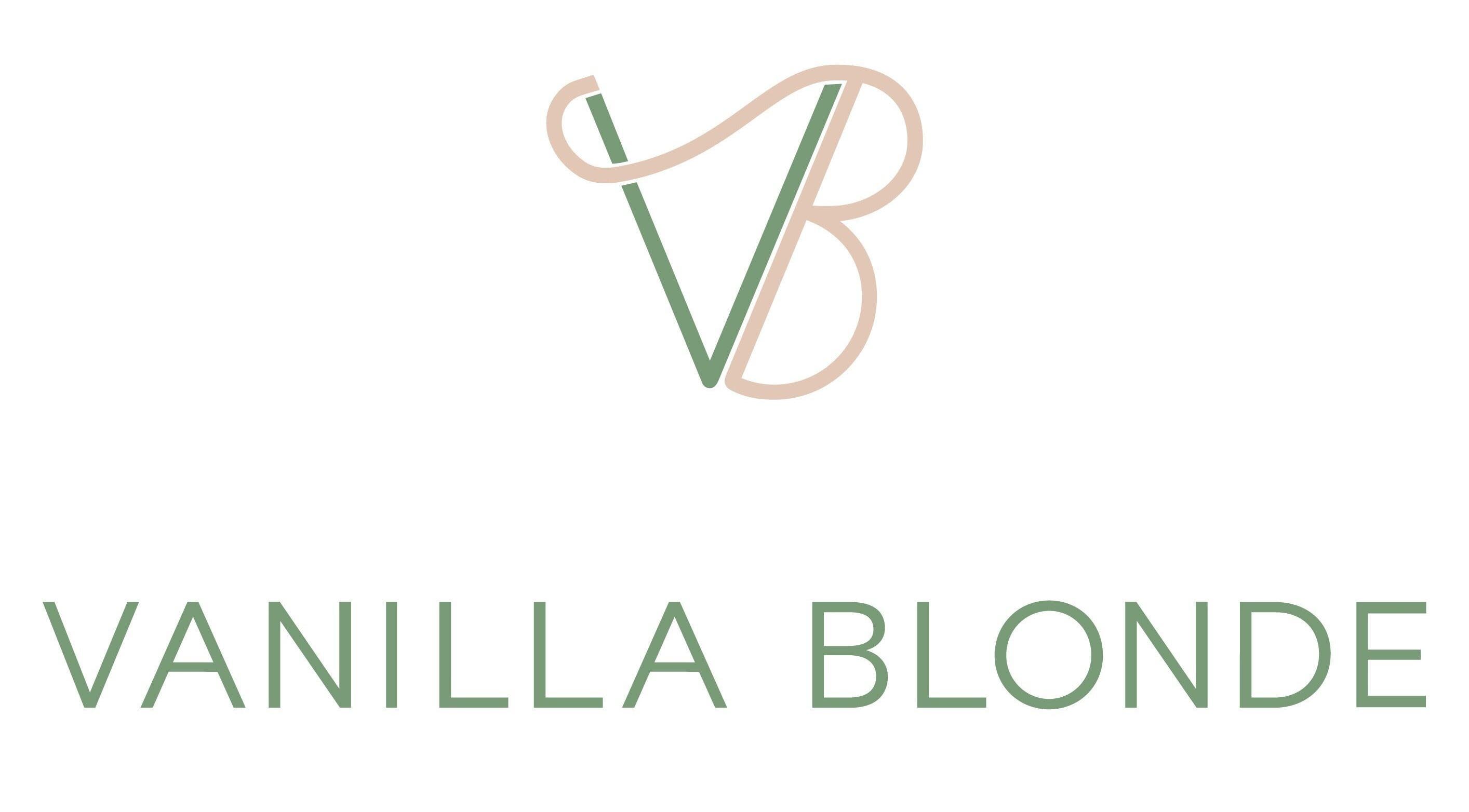 Logo of Vanilla Blonde salon, located in Witham, England, GB, showcasing elegant VB design.