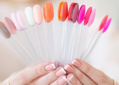 Colorful nail polish samples from Blush Nail Boutique, Pretoria, Gauteng, ZA showing trendy options.