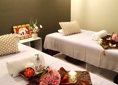 Tranquil massage room at Liverpool Nice Remedial & Thai Massage, Liverpool, New South Wales, AU.