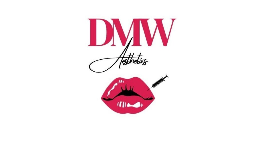 DMW Aesthetics logo featuring lips and syringe, located in Stanford-le-hope, England, GB.