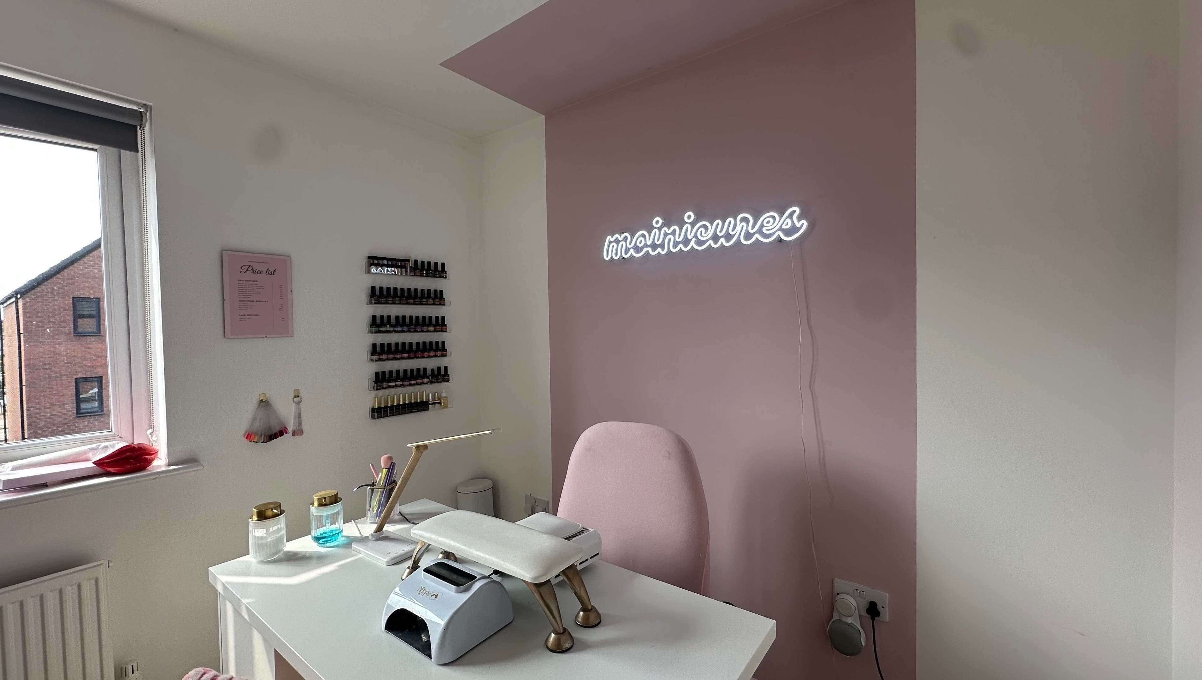 Elegant nail care setup at Moinicures, Barry, Wales, GB with stylish decor and manicure essentials.
