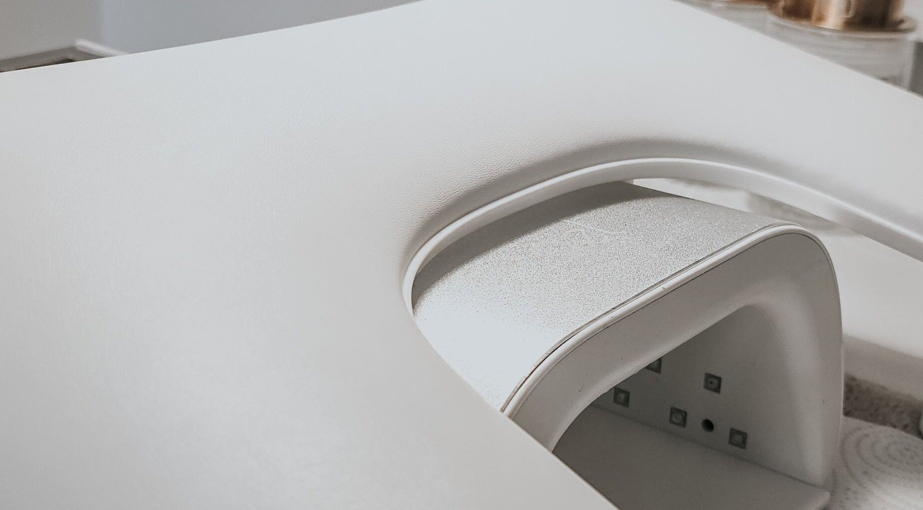 Sleek manicure station at Bare Nails, Westergate, England, GB, showcasing modern design and comfort.