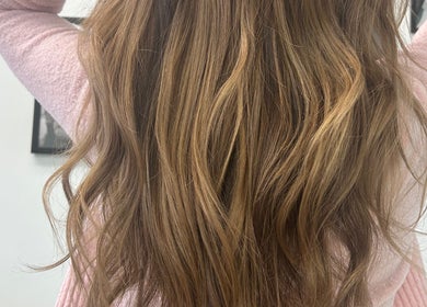 Long wavy hair styled at High Priestess Hair, St. Catharines, Ontario, CA.