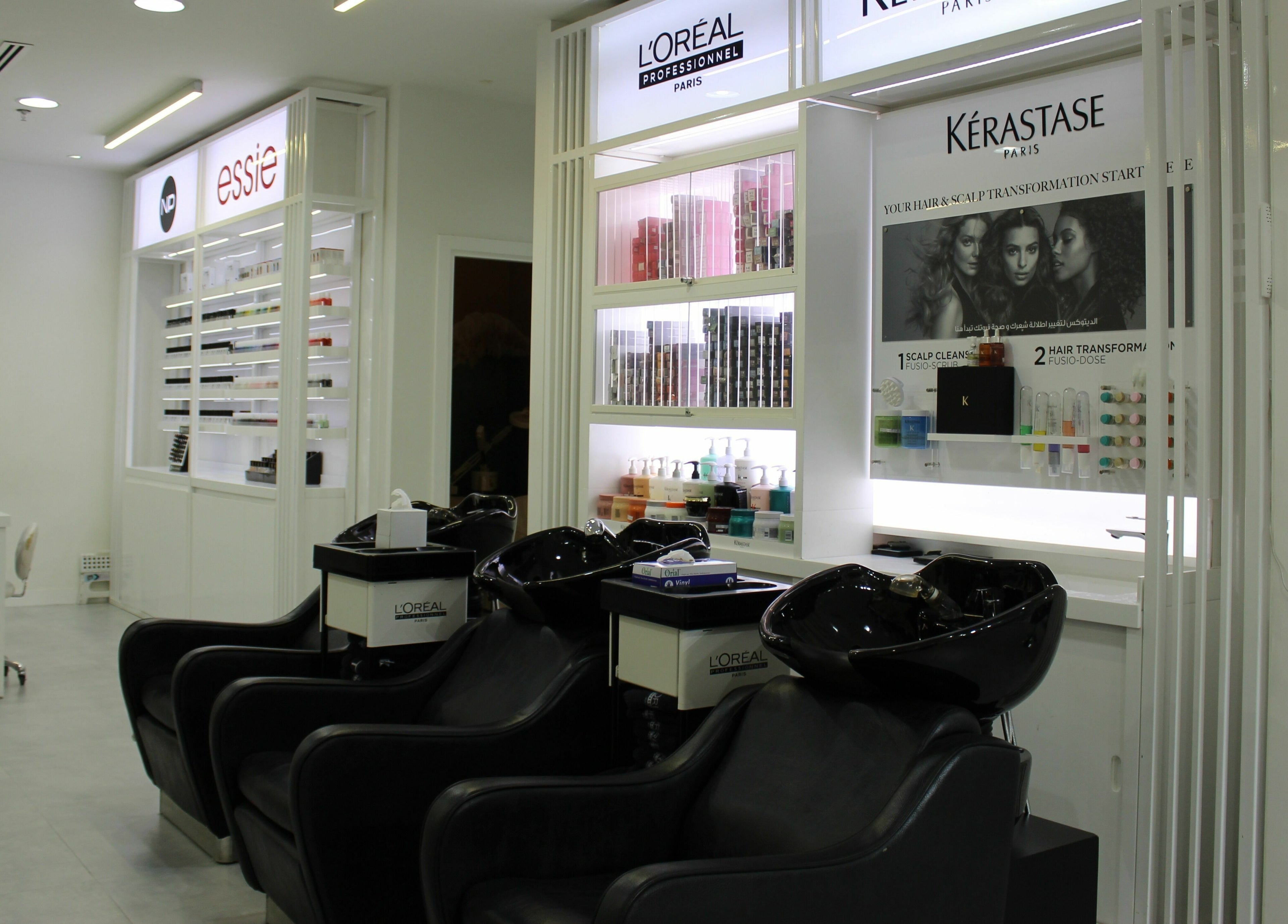 Modern salon interior at Beauty Room Salon & Spa | Al Warqa, Dubai, Dubai, AE. Sleek design with styling chairs.