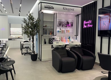 Luxurious wash area at Beauty Room Salon and Spa | Al Khwaneej, Dubai, Dubai, AE, featuring sleek design.