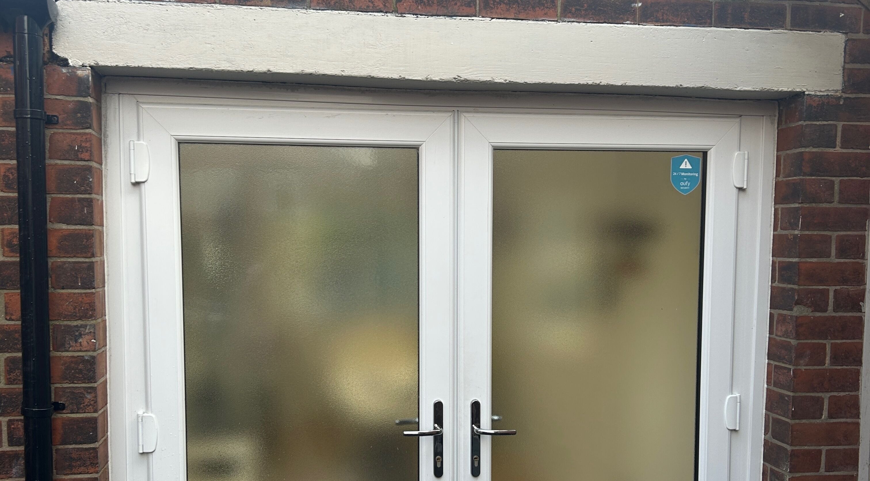 Dayna Louise entry doors at Leeds, England, GB, featuring frosted glass for privacy and style.