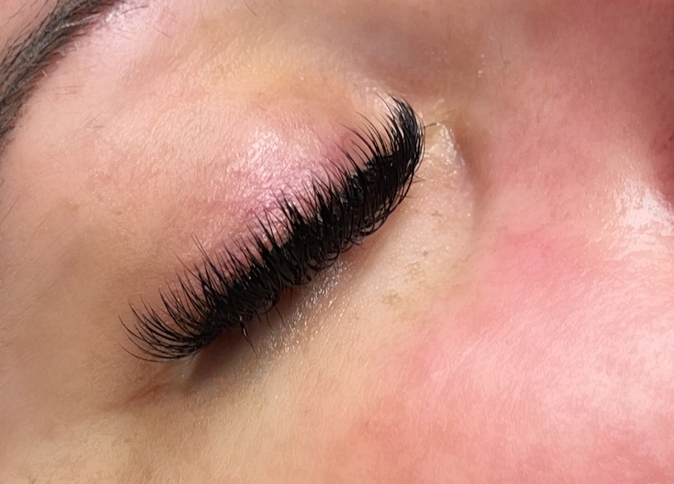 Close-up of eyelash extensions at Mimi Does Lashes, Dartmouth, Nova Scotia, CA.