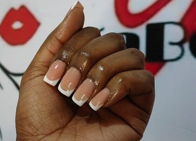 Stylish French manicure at GkaBeauty's nails lashes &brows, Johannesburg, Gauteng, ZA.