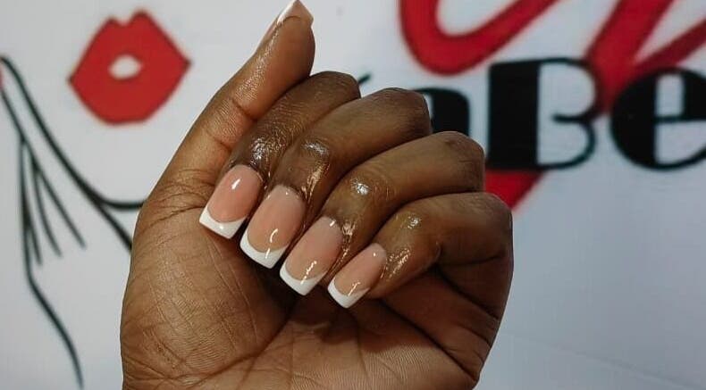 Stylish French manicure at GkaBeauty's nails lashes &brows, Johannesburg, Gauteng, ZA.