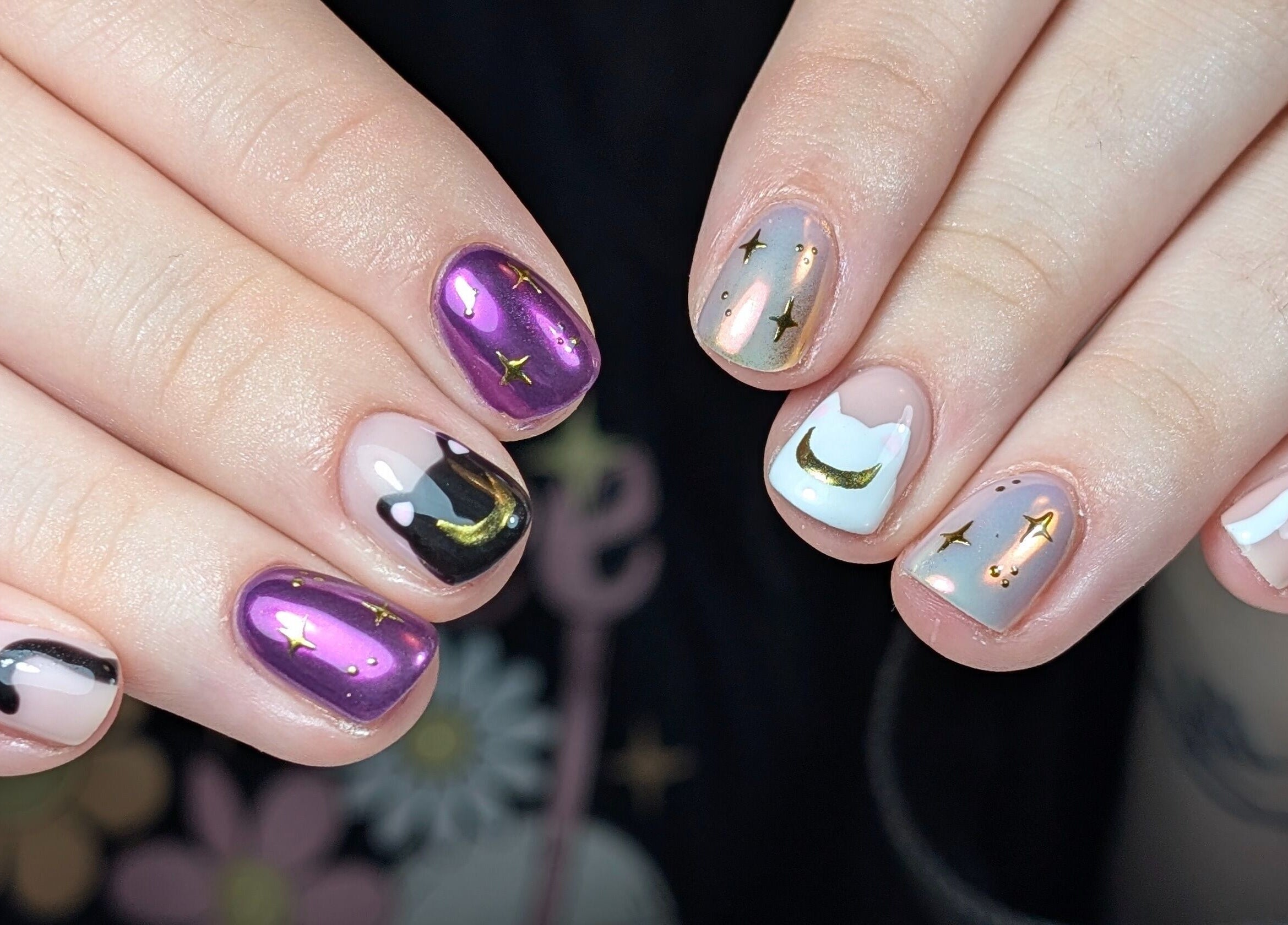 NUWAVE NAILS - Prestwick (Home Studio) showcases celestial-themed nail art in Prestwick, Scotland, GB.