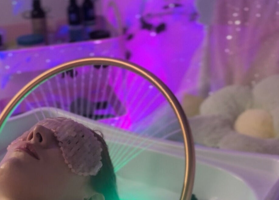 Relaxing spa treatment at Heaven On T'hill, Todmorden, England, GB with calming lighting and soothing atmosphere.