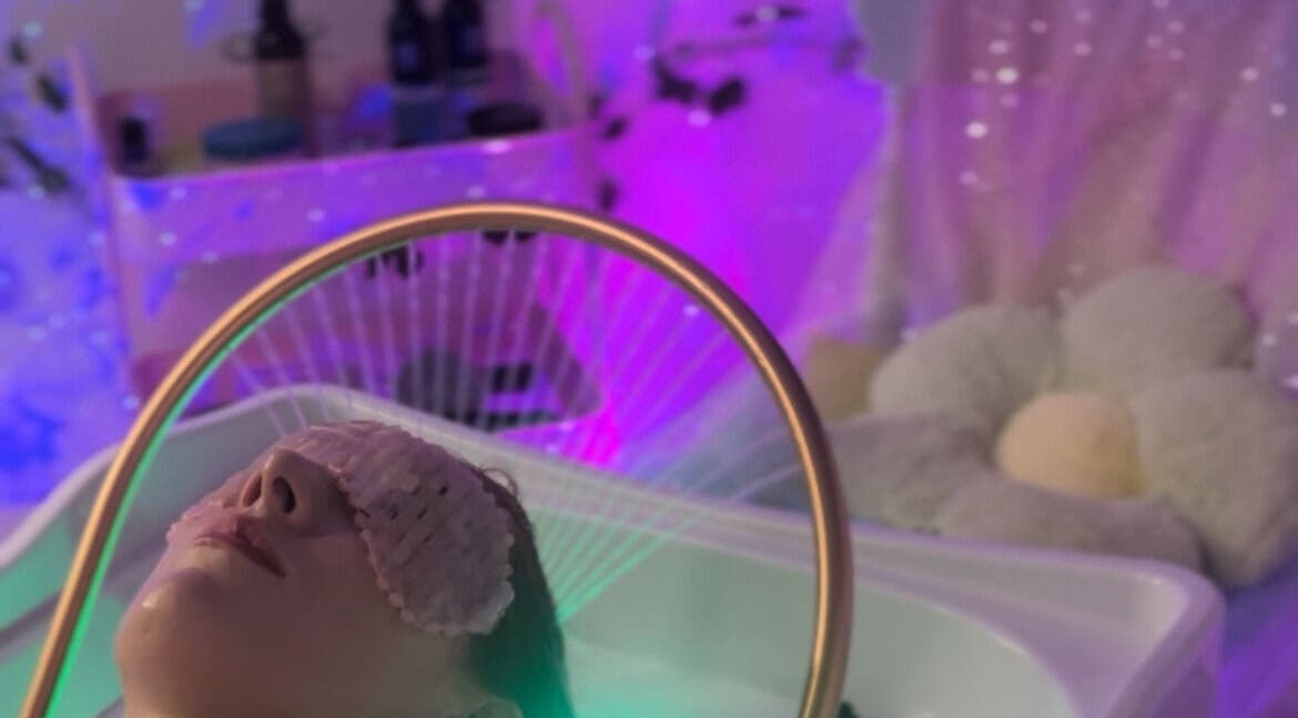 Relaxing spa treatment at Heaven On T'hill, Todmorden, England, GB with calming lighting and soothing atmosphere.