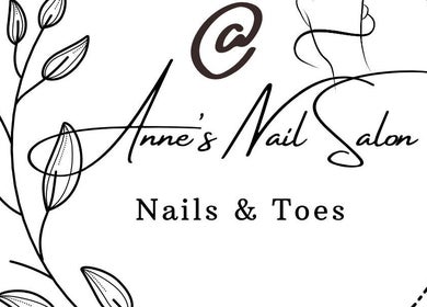 Black and white logo for Anne's Nails & Toes in Pretoria, Gauteng, ZA with a floral design.
