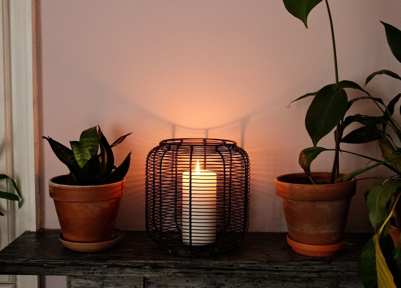 Candlelit plants create serene ambiance at Holistic BodyWork with Erica, Leeds, England, GB.