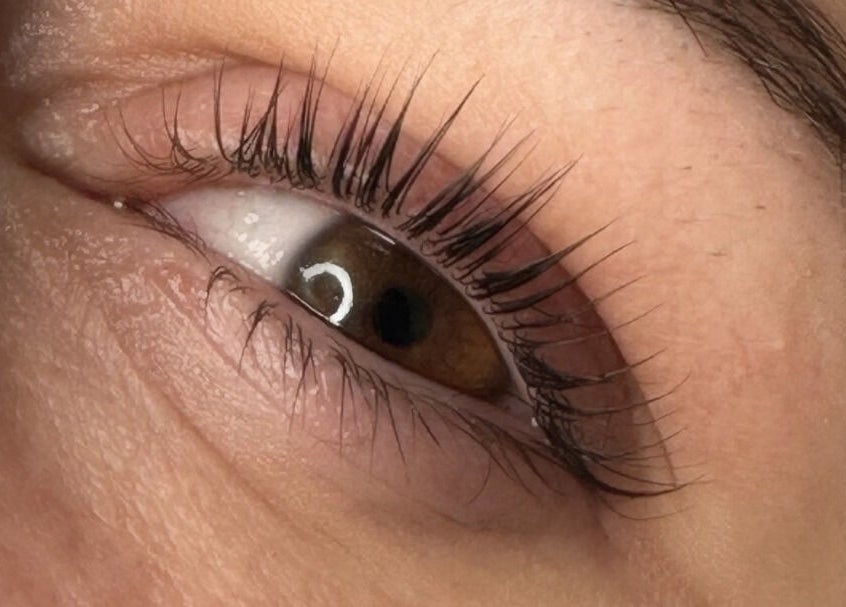 Close-up of eyelash extension by AR Beauty Bar, Stevenage, England, GB, showcasing professional beauty service.