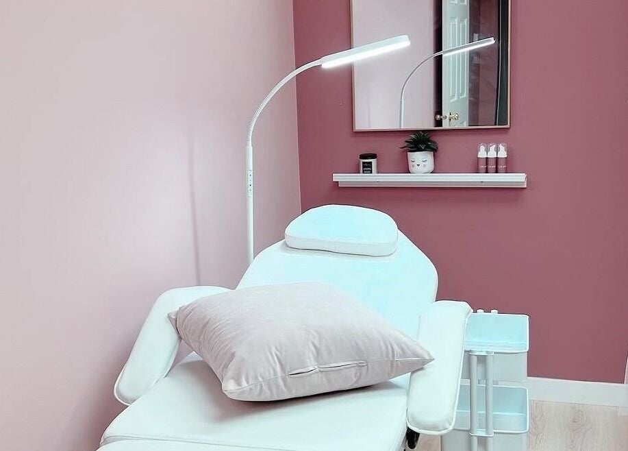 Relaxing treatment room at Arch Rivals Brow Studio, Port Coquitlam, British Columbia, CA.
