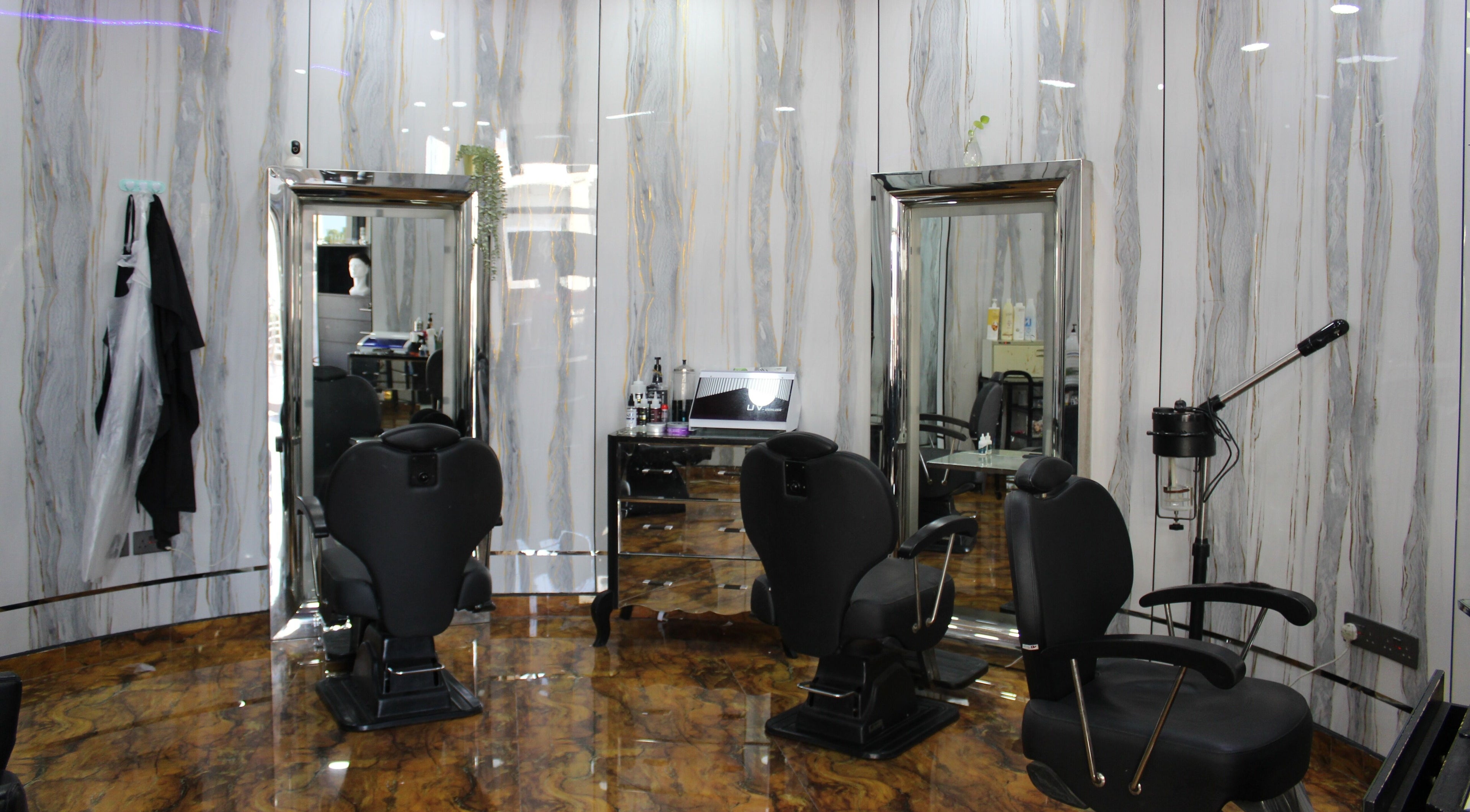 Chic salon interior at Yalla Hair Salon, Hair Replacement Centre, Al Mamzar, Dubai, Dubai, AE.