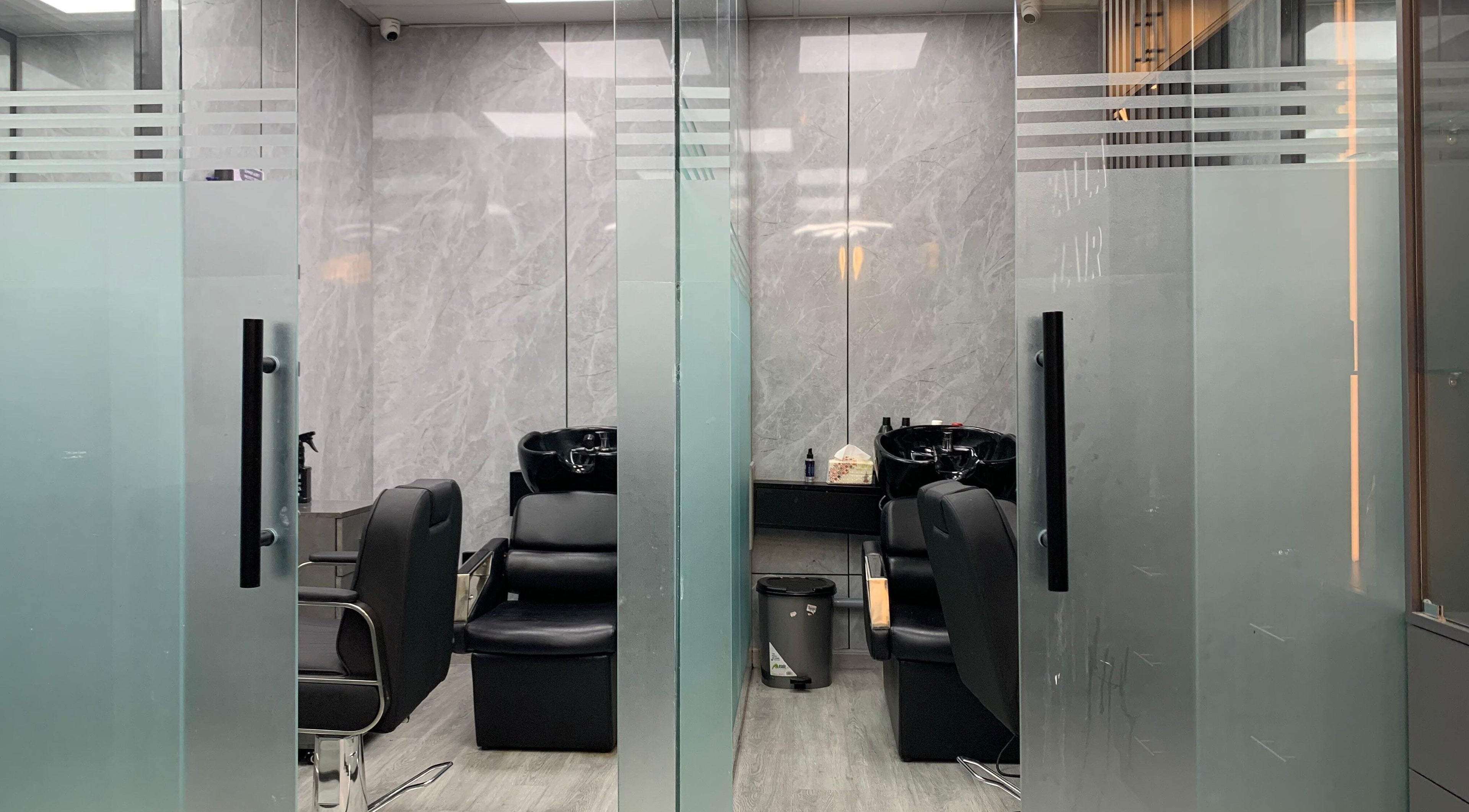 Modern interior of Yalla Hair Salon, Hair Replacement Centre, Sheikh Zayed Road, Dubai, Dubai, AE.