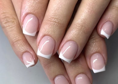 Perfect French manicure at Nails by Zanecke, Boksburg, Gauteng, ZA, showcasing polished nails.