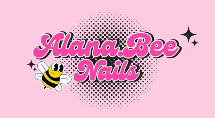 Alana Bee Nails logo on pink background with bee graphic, located in Margate, Florida, US.