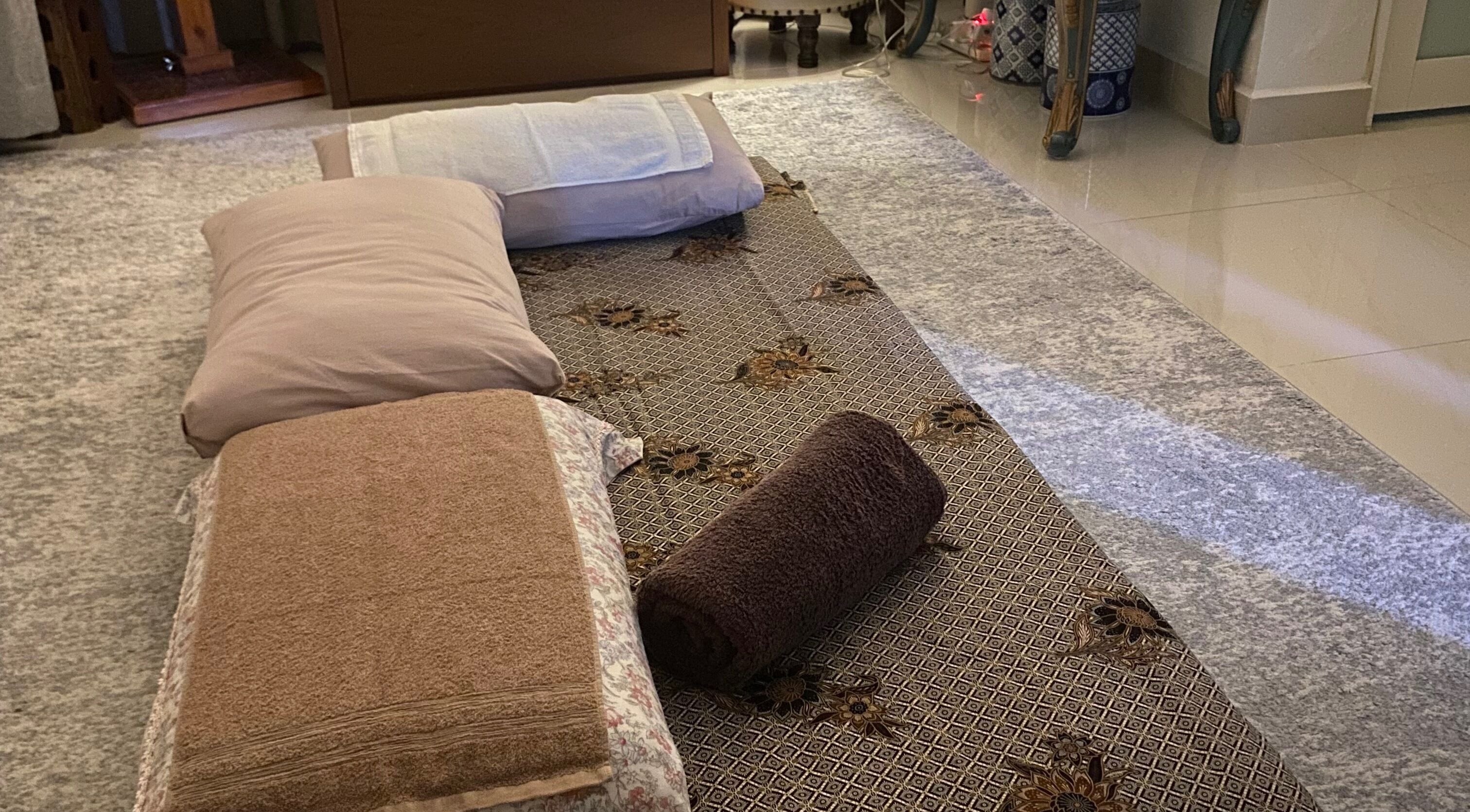 Relaxing massage mat setup at MassageByEllisaBahrin (Housecall Service) in Selangor, Selangor, MY.