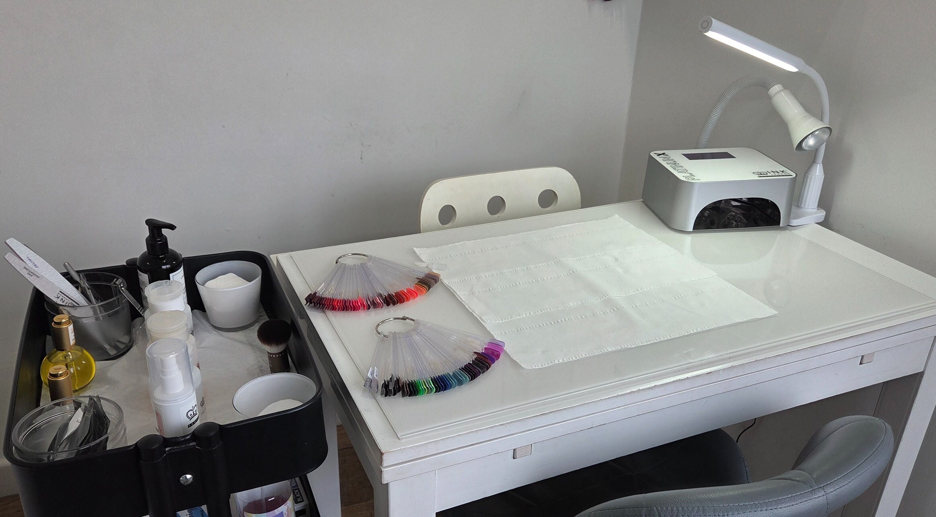 Nail care setup at Reflection Skin & Beauty Clinic, Westbourne, England, GB featuring manicure tools.