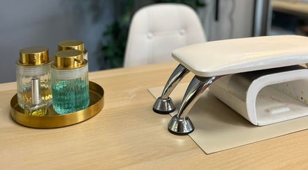 Nail manicure station with elegant decor at Atmillies, Scunthorpe, England, GB.