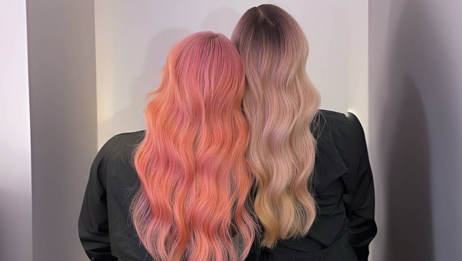 Back view of vibrant hair colors at Cosmo Hair Salon, Melbourne, Victoria, AU.
