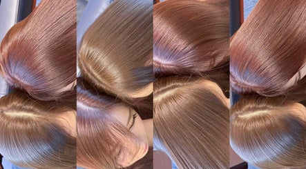 Glossy brunette hair highlights at Cosmo Hair Salon, Melbourne, Victoria, AU.