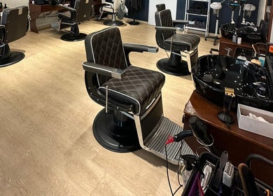 Inside HILLMEN HAIR STUDIO MASJID TANAH in Masjid Tanah, Malacca, MY featuring stylish barber chairs.