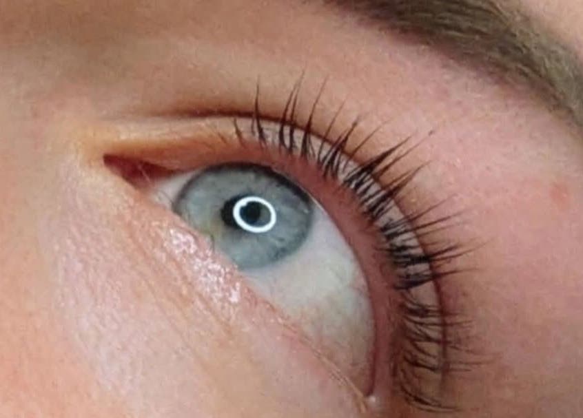Close-up of beautifully styled lashes at Lisa Ann Lashes and Beauty, Salisbury, England, GB.