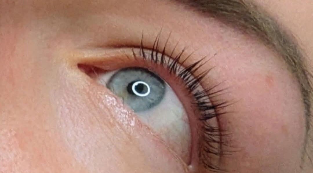 Close-up of beautifully styled lashes at Lisa Ann Lashes and Beauty, Salisbury, England, GB.